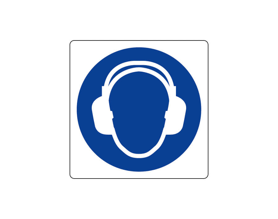 Cartello segnaletico di obbligo:
protezione obbligatoria dell'udito