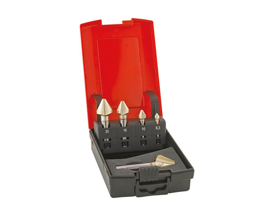 Kegel- und Entgratsenker-Satz 60° mit zyl. Schaft