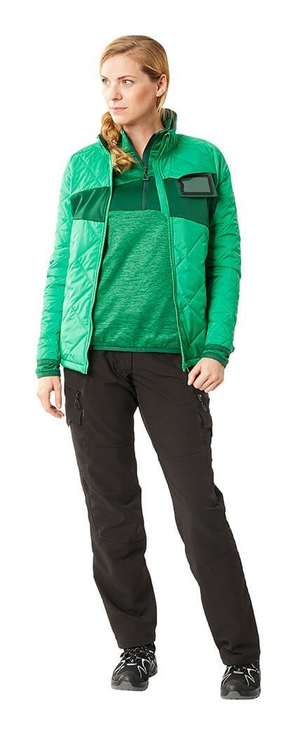Maglione in pile con mezza cerniera ACCELERATE verde prato/verde