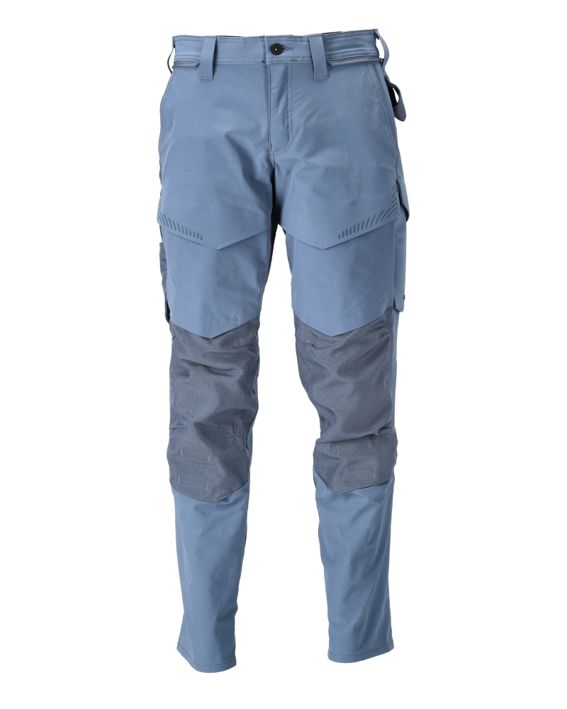 Pantaloni con tasche porta-ginocchiere CUSTOMIZED blu grigio