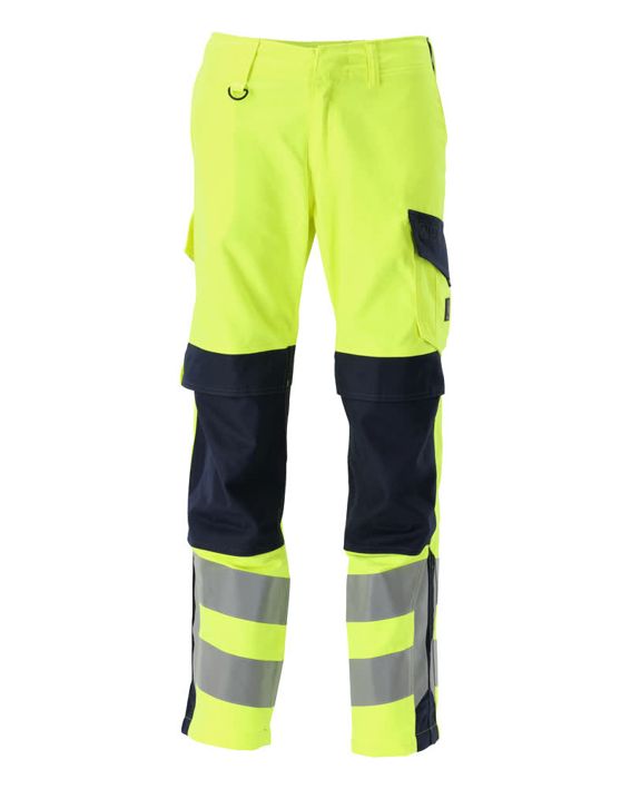 Pantaloni con tasche porta-ginocchiere MULTISAFE hi-vis giallo/blu navy scuro
