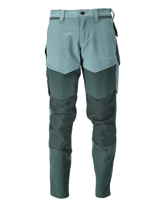 Pantaloni con tasche porta-ginocchiere CUSTOMIZED verde foresta chiaro/verde foresta