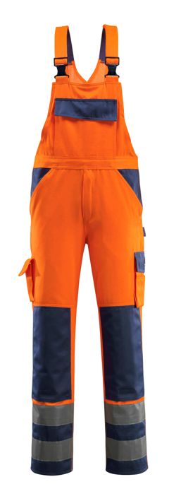 Salopette con tasche porta-ginocchiere SAFE COMPETE hi-vis arancio/blu navy
