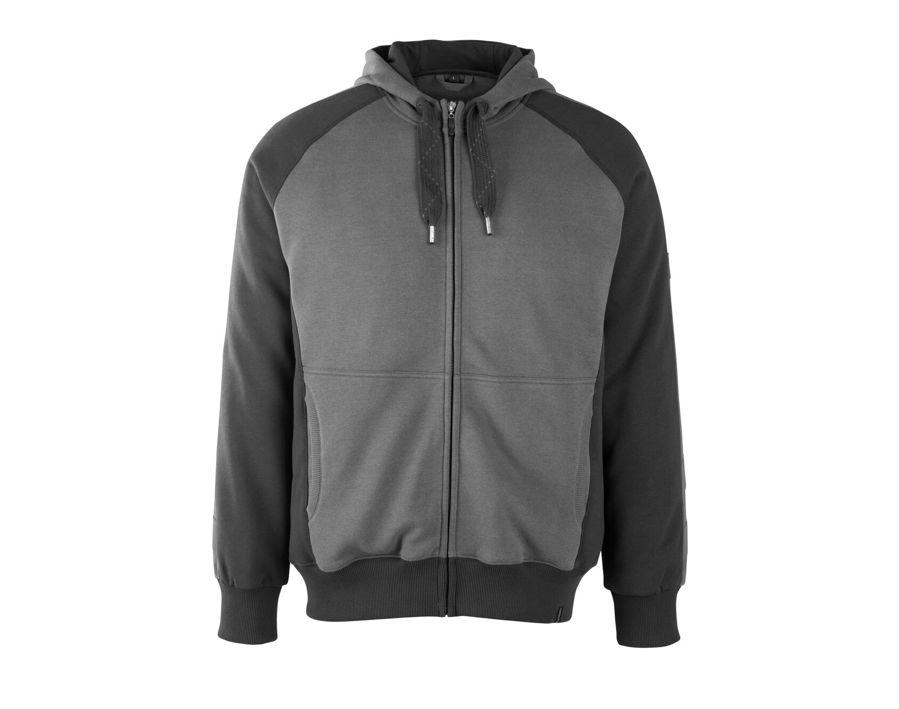 Felpa con cappuccio con chiusura lampo UNIQUE antracite scuro/nero