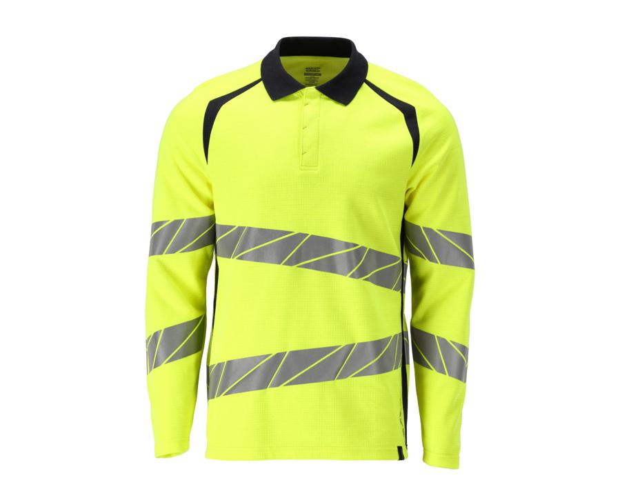Polo, a maniche lunghe ACCELERATE MULTISAFE hi-vis giallo/blu navy scuro