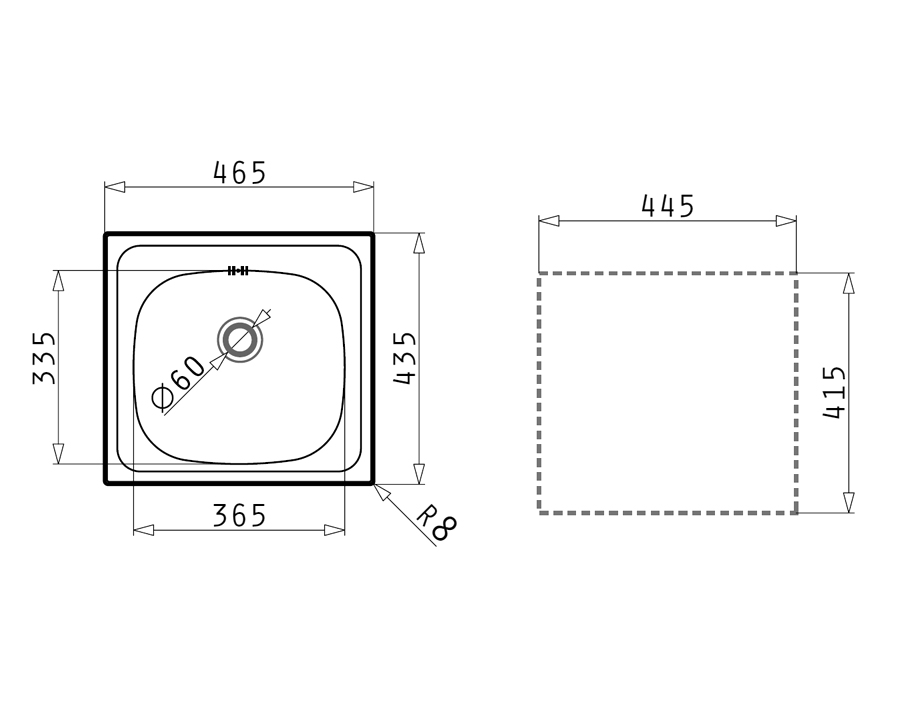 Lavello serie BASIC E 33