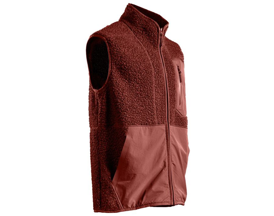 Gilet in pile con chiusura lampo CUSTOMIZED rosso autunno