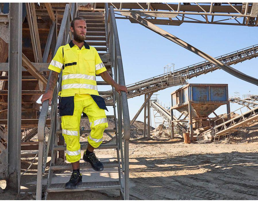 Polo ACCELERATE SAFE hi-vis arancio/petrolio scuro