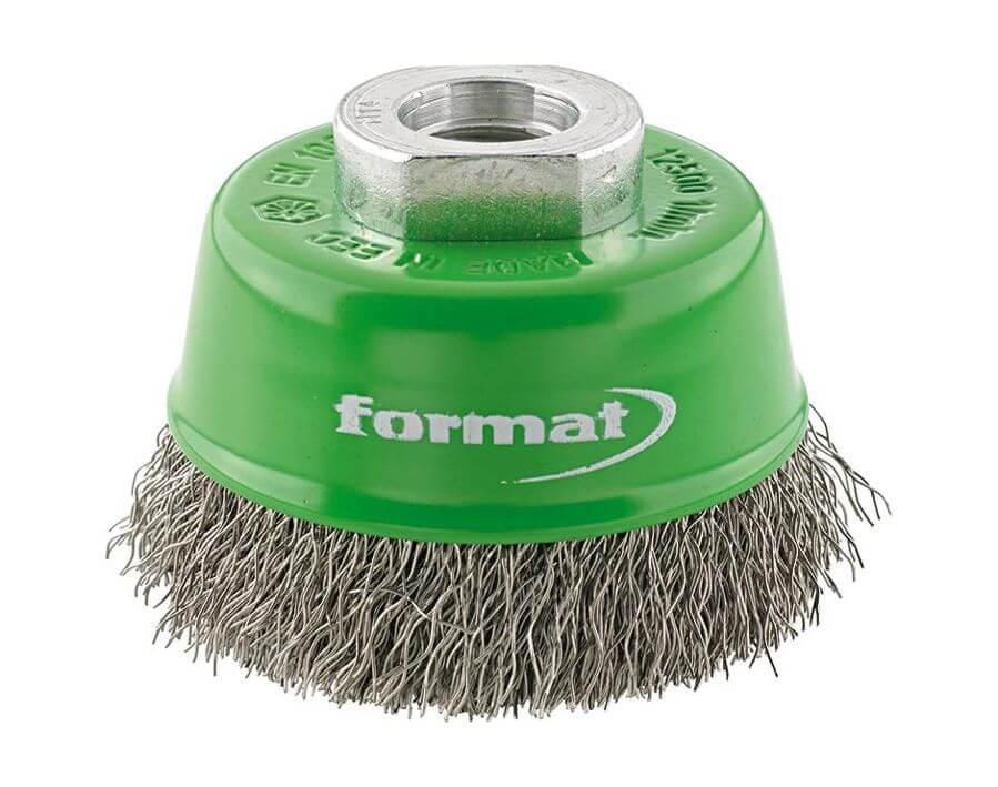 Topfbürste, rostfreier Stahldraht (1.4310), gewellt