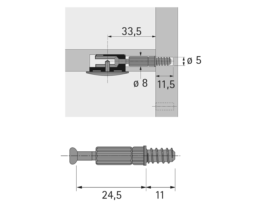 Perno di giunzione Twister DU 262 T per Rastex 25