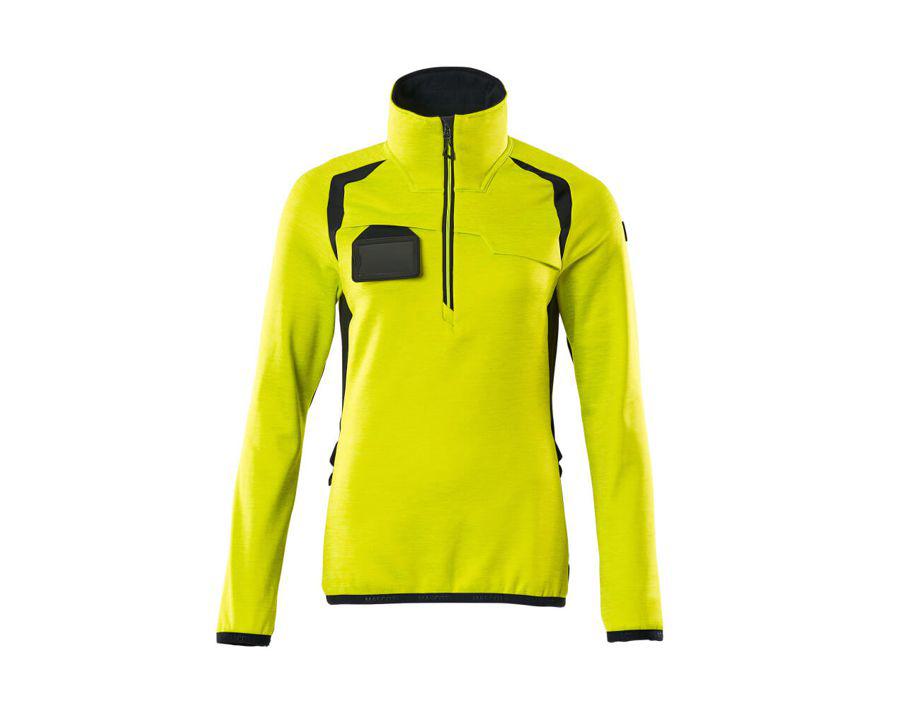 Maglione in pile con mezza cerniera ACCELERATE SAFE hi-vis giallo/blu navy scuro