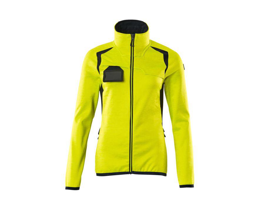 Maglione in pile con chiusura lampo ACCELERATE SAFE hi-vis giallo/blu navy scuro