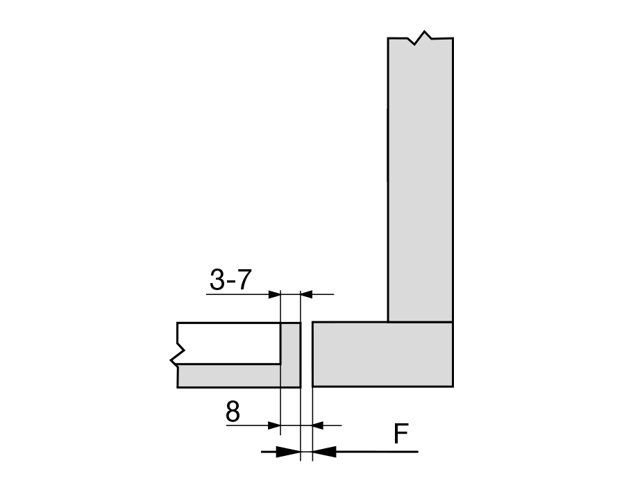 Cerniera per mobili con colonna a filo CLIP top