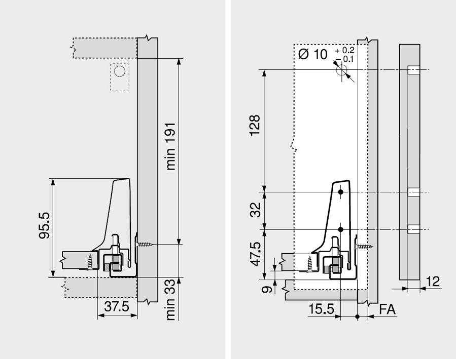 TANDEMBOX antaro bianco seta - altezza D 
