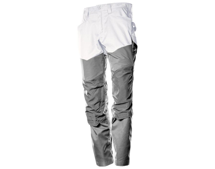 Pantaloni con tasche porta-ginocchiere CUSTOMIZED bianco/grigio pietra