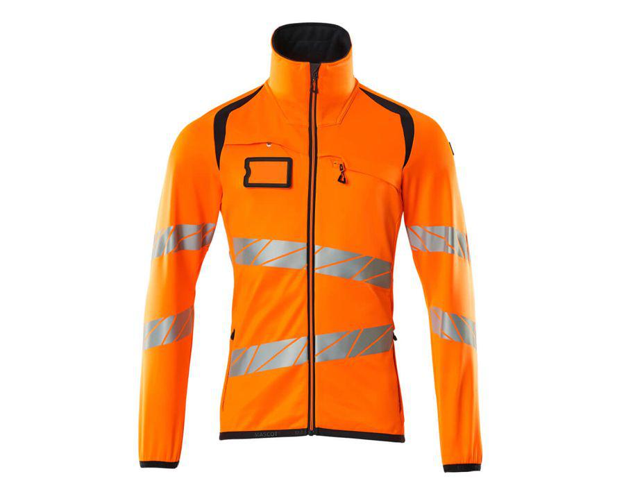 Maglione in pile con chiusura lampo ACCELERATE SAFE hi-vis arancio/blu navy scuro