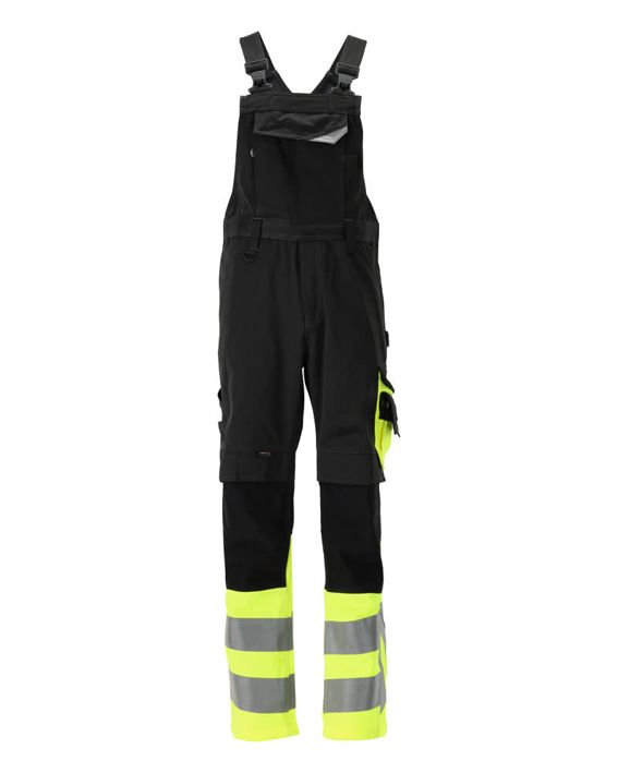 Salopette con tasche porta-ginocchiere SAFE SUPREME nero/hi-vis giallo