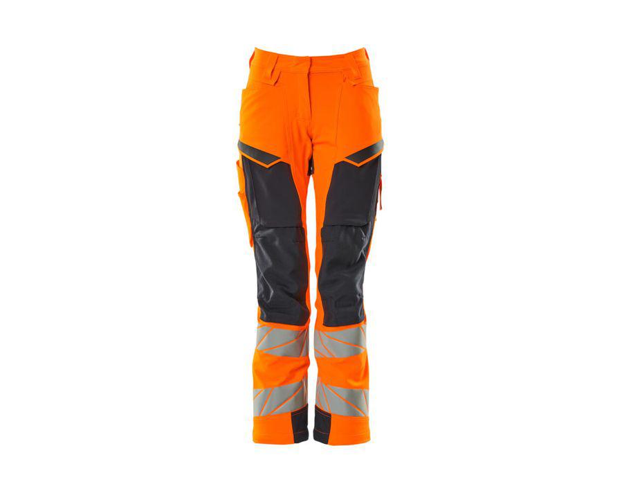 Pantaloni con tasche porta-ginocchiere ACCELERATE SAFE hi-vis arancio/blu navy scuro