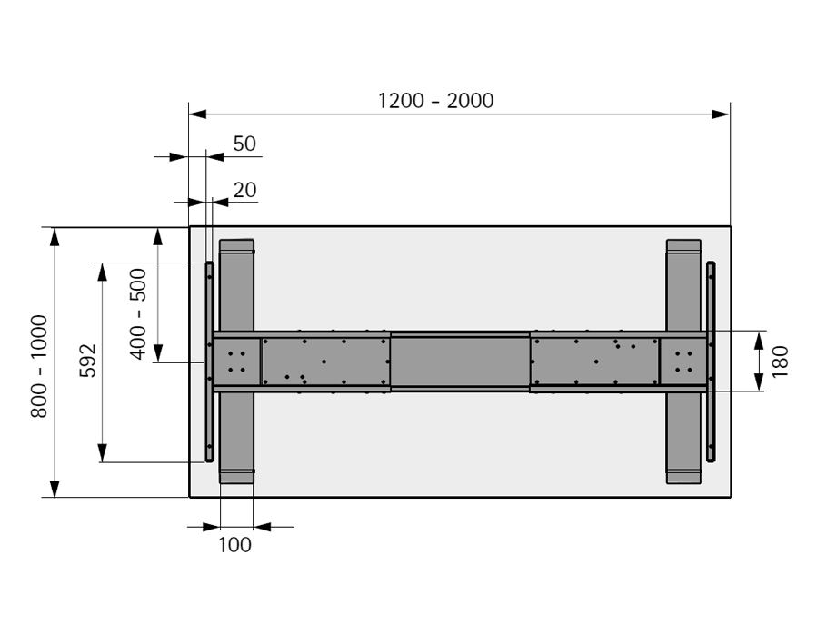 Kit dispositivo per la regolazione dei piani scrivania di base LegaDrive