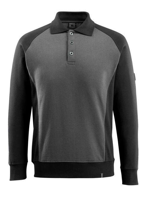Polo Felpata UNIQUE antracite scuro/nero