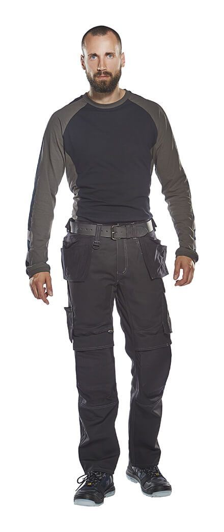 Maglietta, a maniche lunghe UNIQUE bianco/antracite scuro