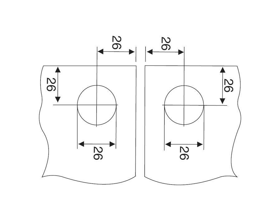 Controplacca per serratura per anta in vetro