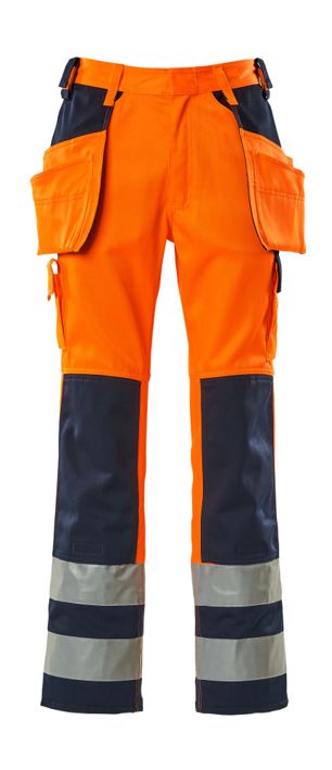Pantaloni con tasche esterne SAFE COMPETE hi-vis arancio/blu navy
