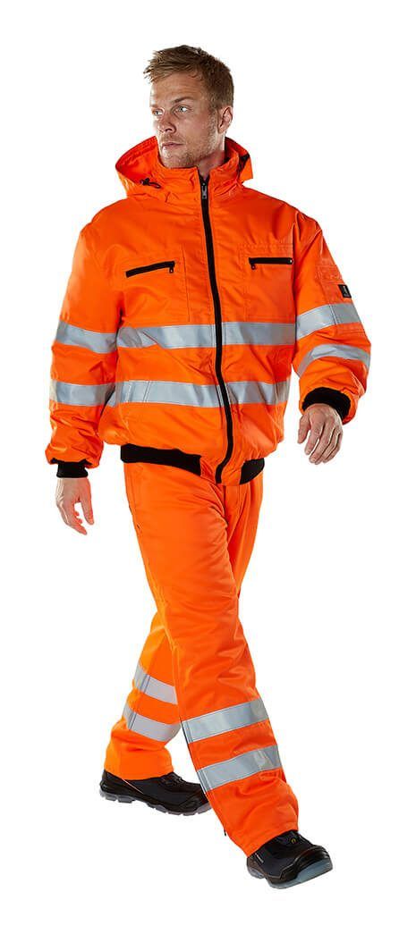 Pantaloni con tasche porta-ginocchiere SAFE LIGHT hi-vis arancio