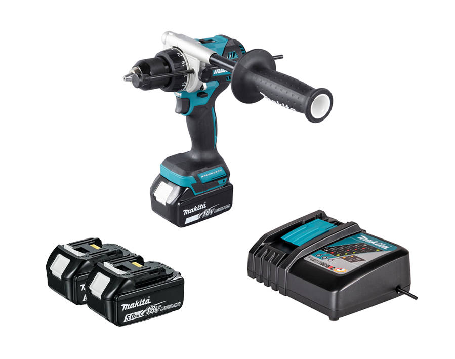 Trapano avvitatore con percussione a batteria a 2 velocità DHP492RT3J 