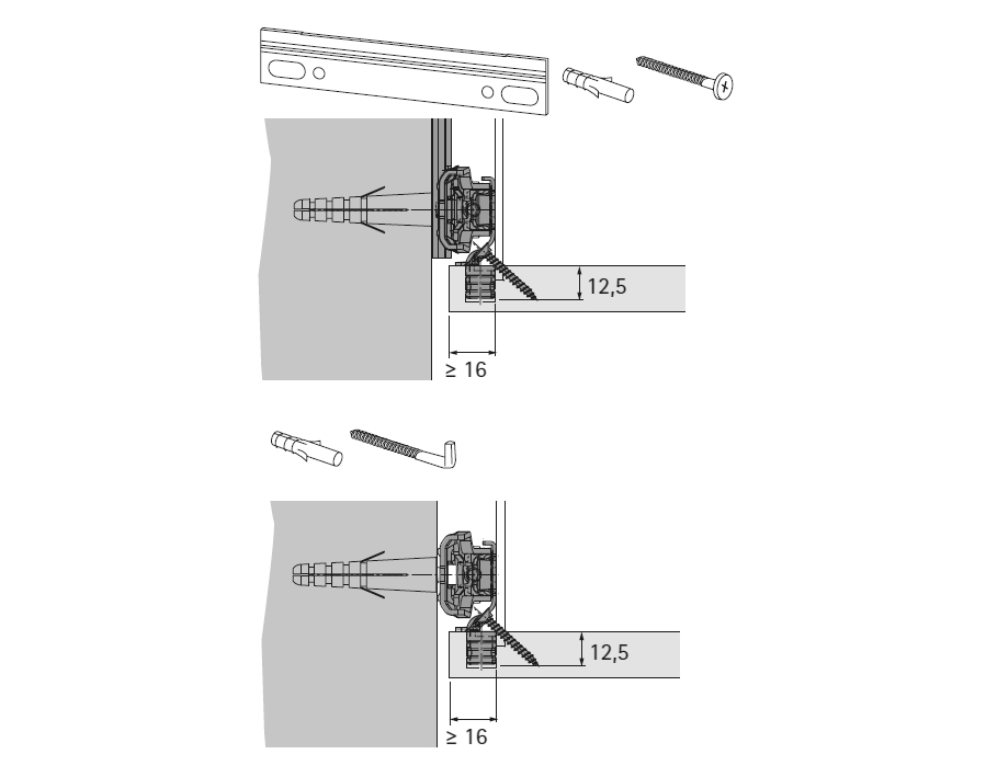 Attaccaglia per pensili SAH 215