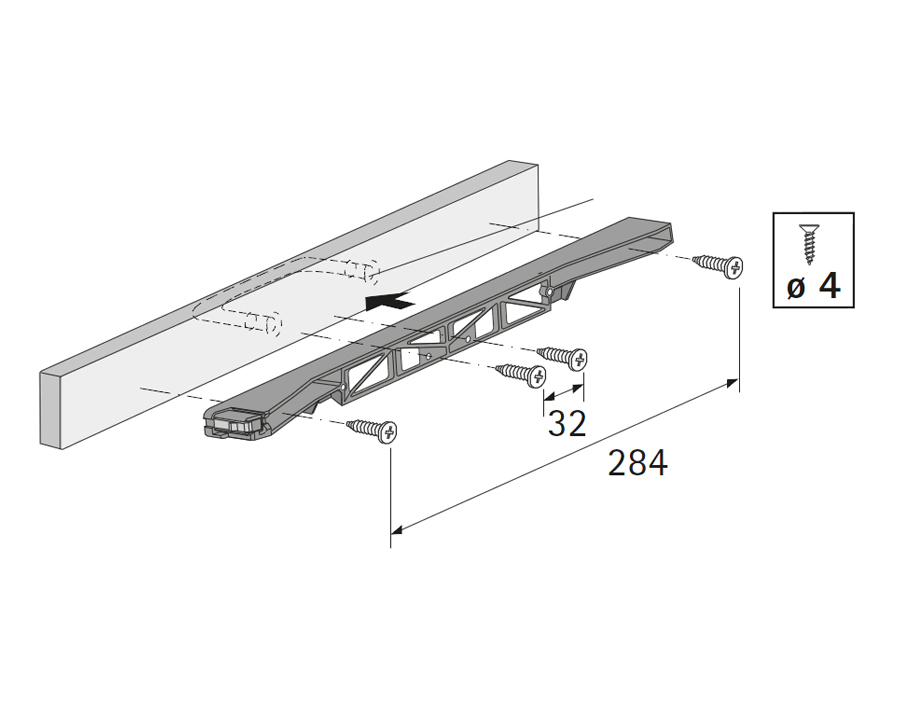 Dispositivo di fissaggio del frontale senza perno per cassettini per cancelleria Systema Top 2000