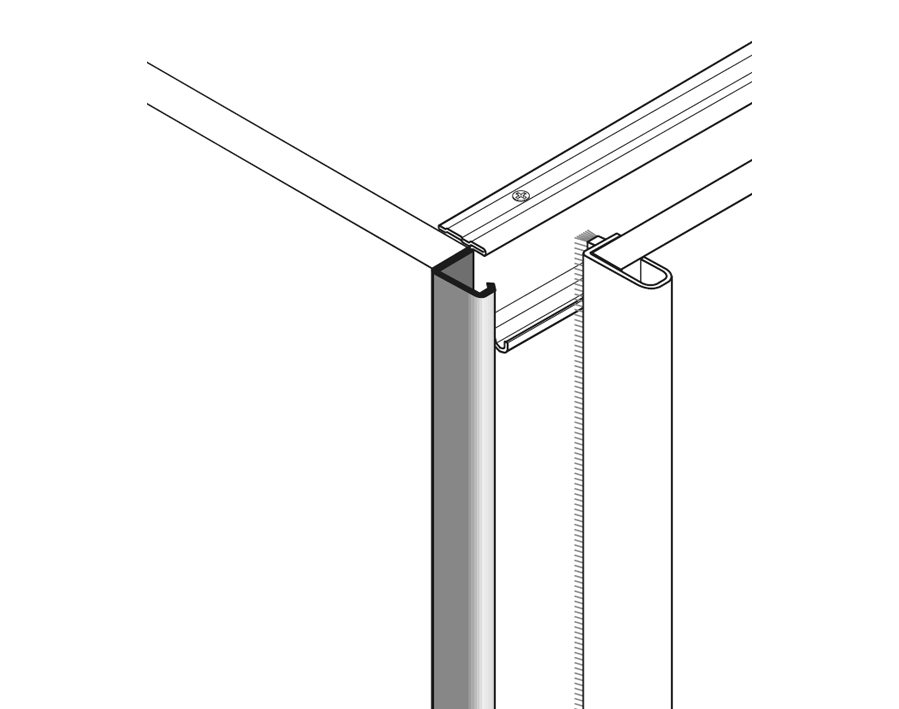 Listello di raccordo al mobile per anta interna