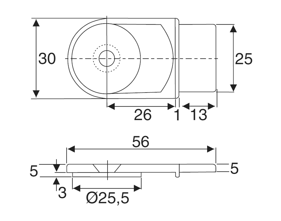 Controplacca per serratura per anta in vetro