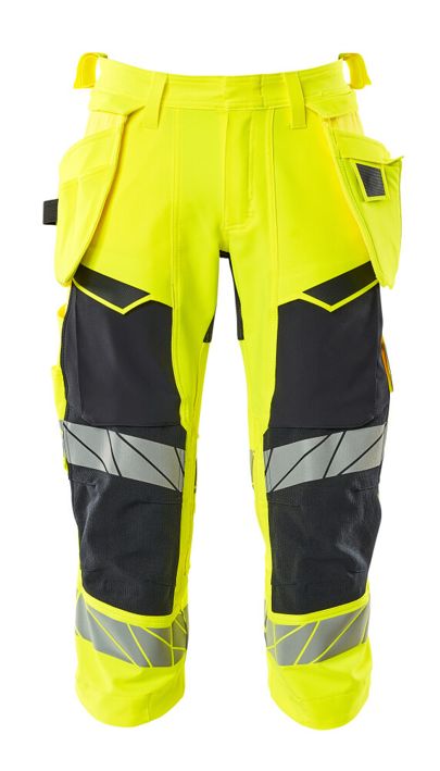 ¾ Pantaloni con tasche esterne ACCELERATE SAFE hi-vis giallo/blu navy scuro