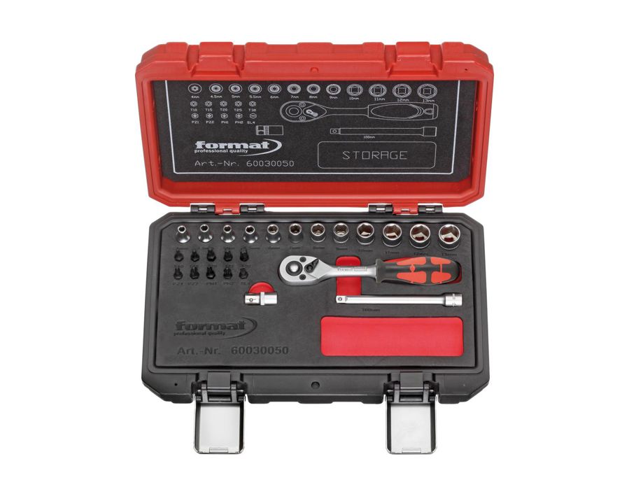 Sechskant-Steckschlüssel-Garnitur 1/4", 25-teilig