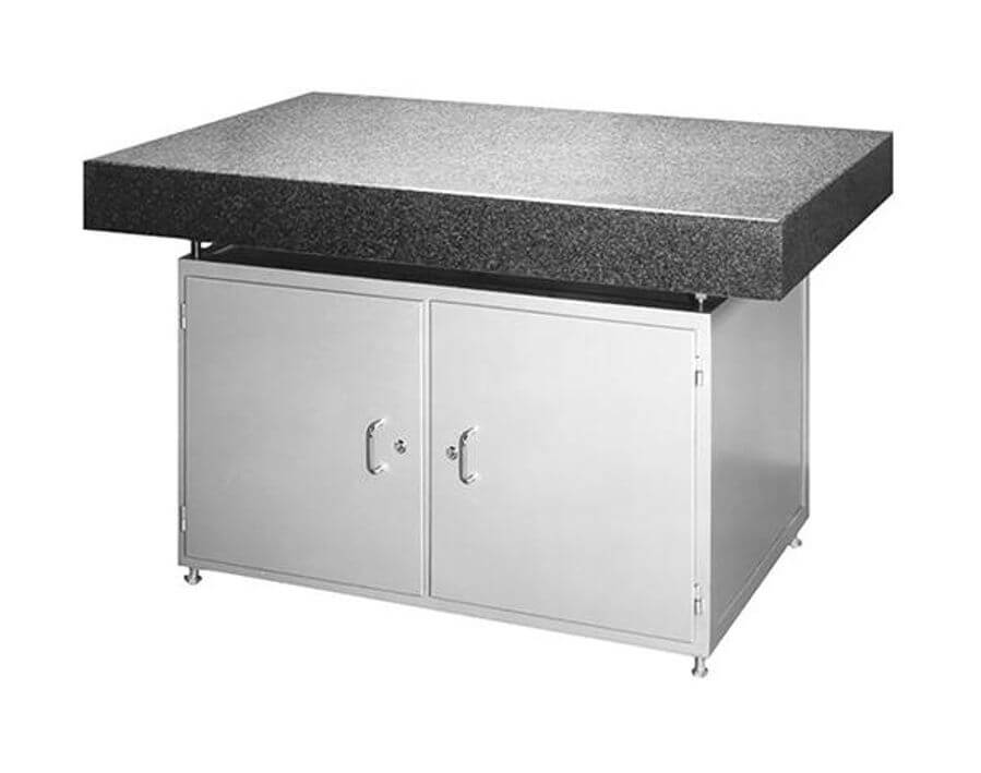 Granit-Mess- und Kontrollplatte mit Werkzeugschrank