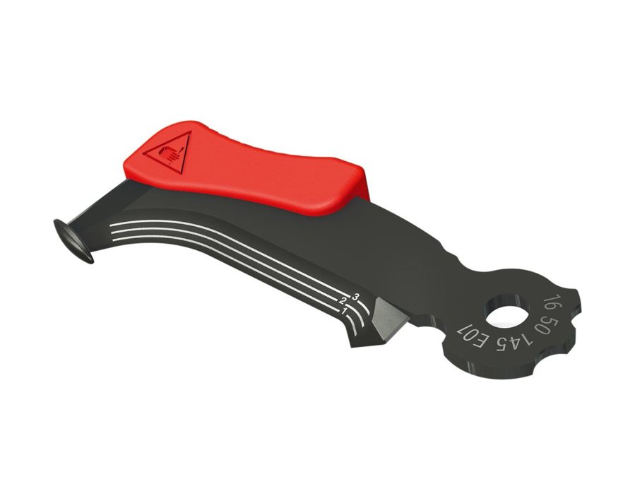 Klinge für Abmantelungswerkzeug mit Gleitschutz