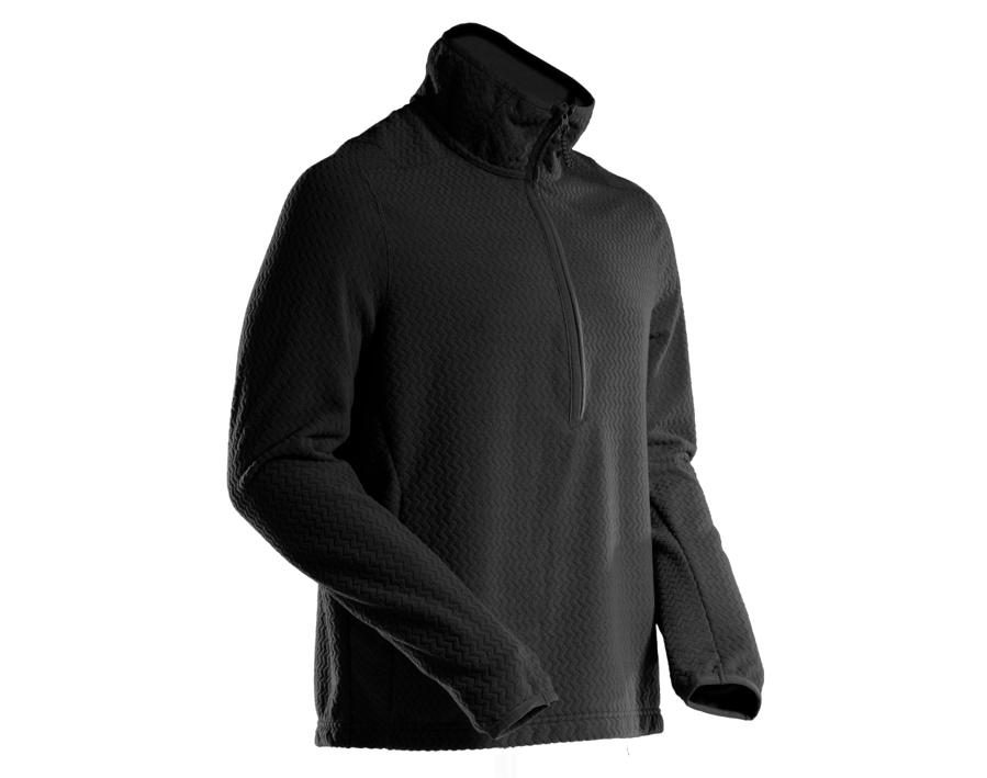 Maglione in micropile con mezza cerniera CUSTOMIZED nero