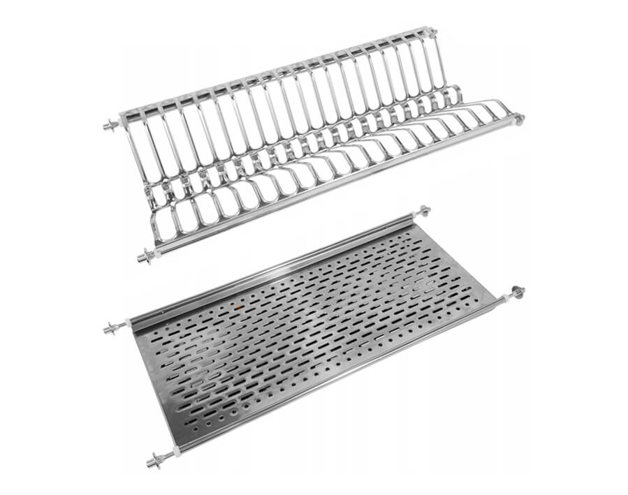 KITSCOLA86INOX - Scolapiatti in Acciaio Inox di lunghezza variabile da 84 a  87 cm X 24CM con supporti laterali - SLD