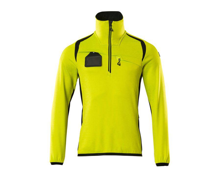 Maglione in pile con mezza cerniera ACCELERATE SAFE hi-vis giallo/nero