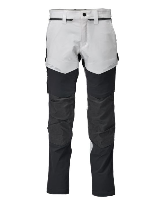 Pantaloni con tasche porta-ginocchiere CUSTOMIZED bianco/grigio pietra