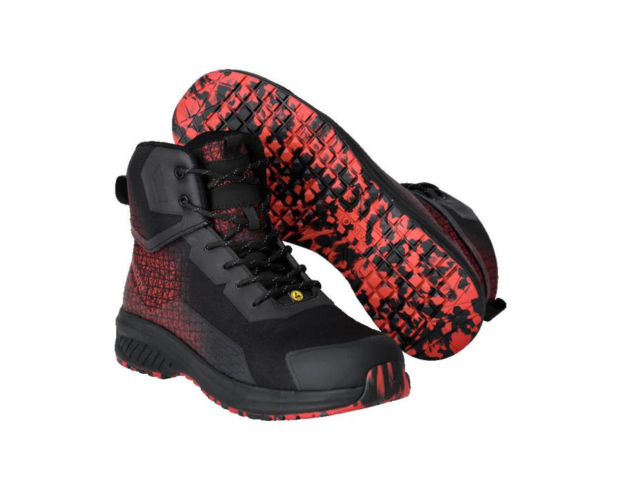 Stivali antinfortunistiche FOOTWEAR ACCELERATE nero/rosso