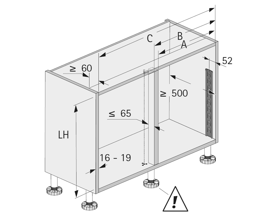 Vassoio estraibile e basculante per basi ad angolo LeMans II 