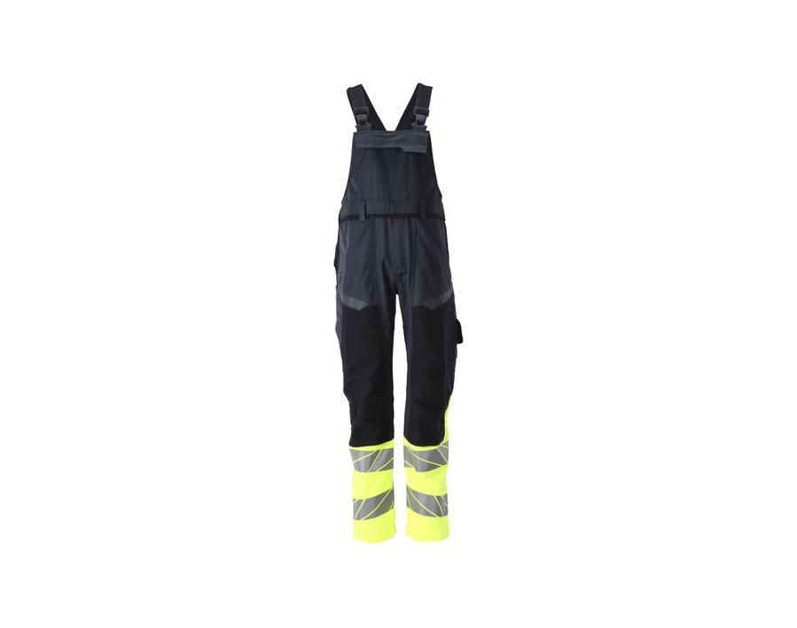Salopette con tasche porta-ginocchiere ACCELERATE MULTISAFE blu navy scuro/hi-vis giallo