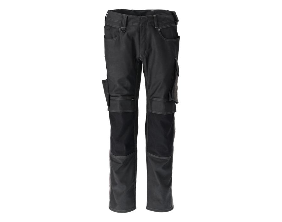 Pantaloni con tasche porta-ginocchiere UNIQUE nero/antracite scuro