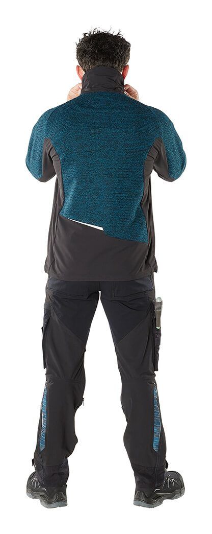 Giacca in maglia con chiusura lampo ADVANCED verde muschio/nero