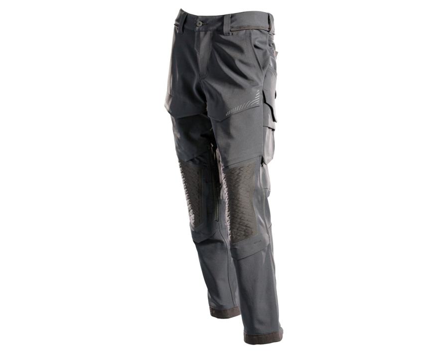 Pantaloni con tasche porta-ginocchiere CUSTOMIZED grigio pietra