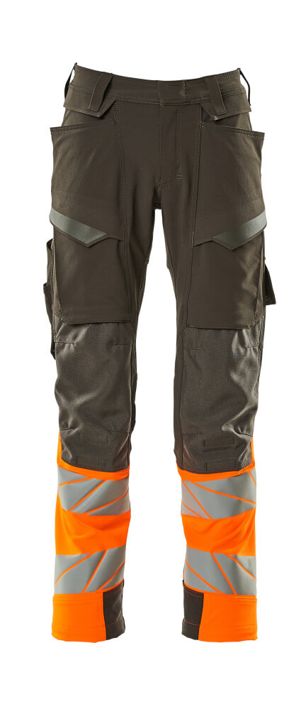 Pantaloni con tasche porta-ginocchiere ACCELERATE SAFE antracite scuro/hi-vis arancio