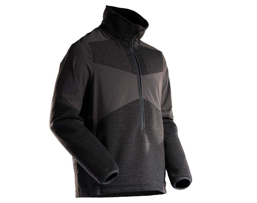 Maglione in pile con mezza cerniera e fodera CUSTOMIZED nero