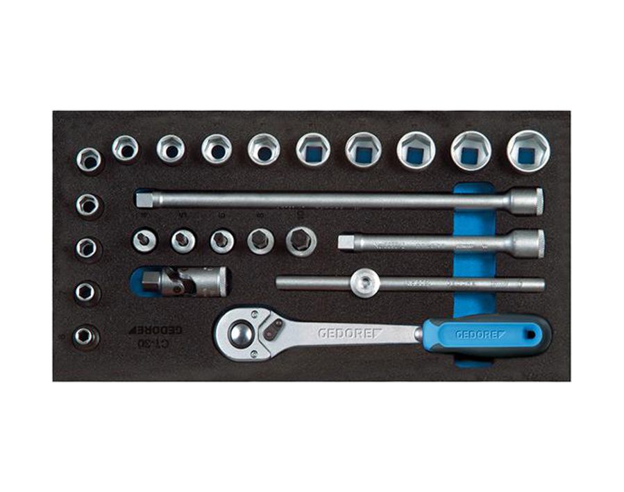 Werkzeugmodul Steckschlüssel-Garnitur 3/8", 24-teilig, Modul 1/3